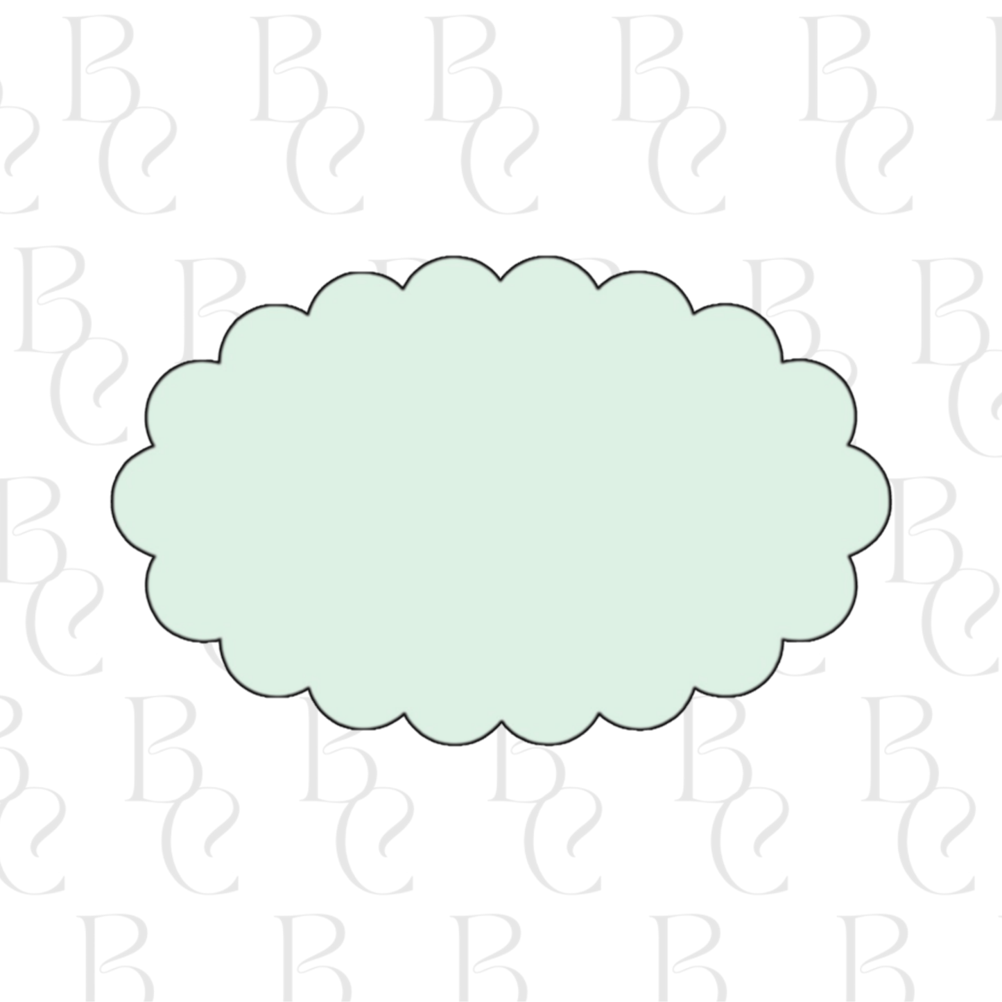 Skinny Scalloped Oval