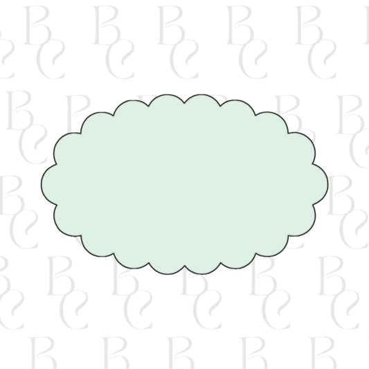 Skinny Scalloped Oval