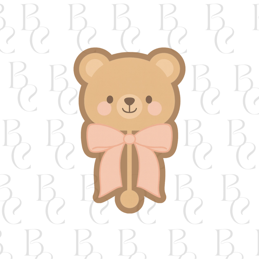 Bear Rattle with Bow No.1