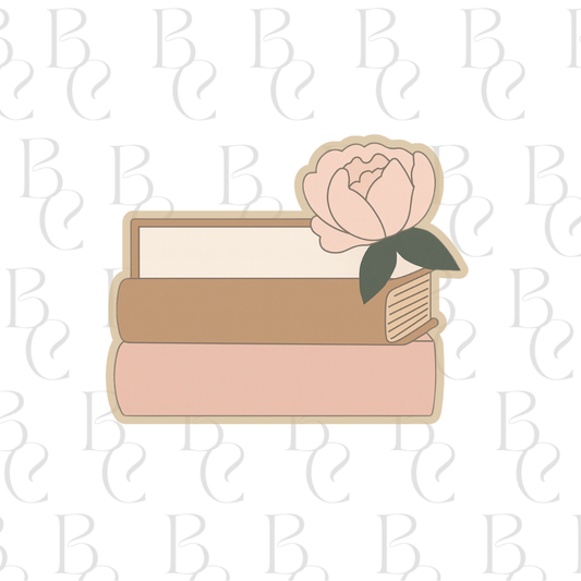 Stack of Books With Flower