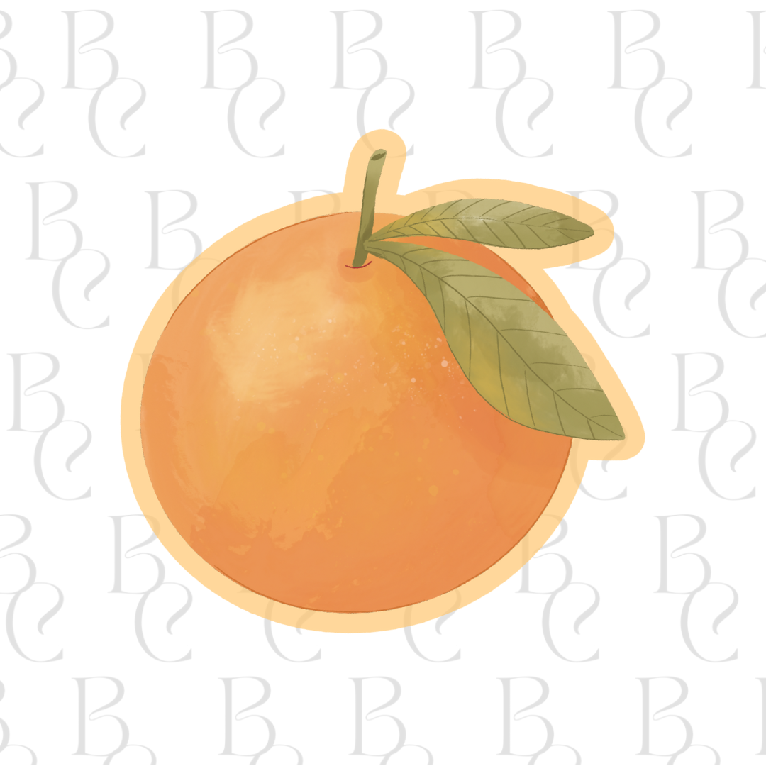 Orange With 2 Leaves