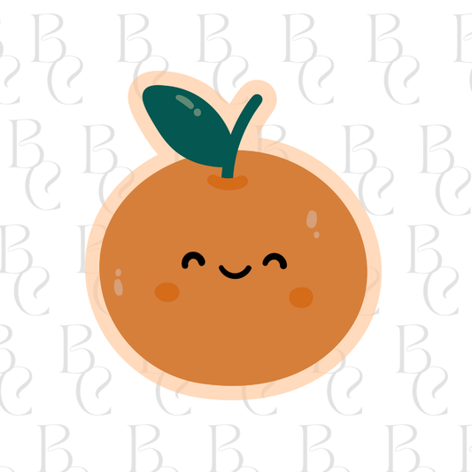 Orange with One Leaf